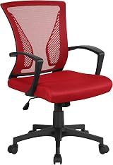 Yaheetech Ergonomic Mesh Office Chair with Adjustable Height Red