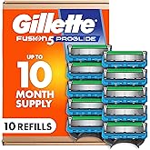 Gillette Fusion5 ProGlide Razor Refills for Men, 10 Razor Cartridges for FlexBall Razor Handle, 5-Blade Razor Blades, Precision Trimmer for Men