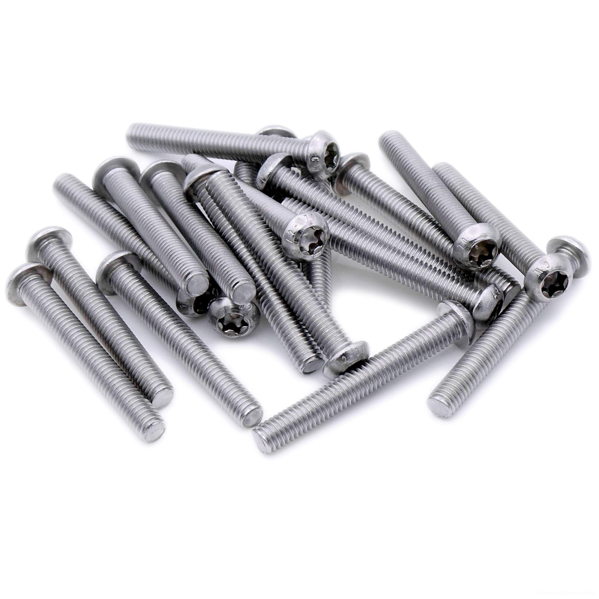 M5 (5mm x 35mm) TX Socket Button Machine Screw (Bolt) - Stainless Steel (A2) (Pack of 20)