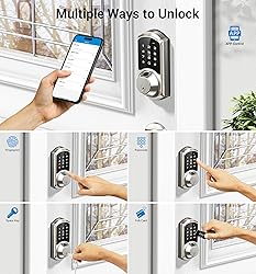 Veise Fingerprint Smart Lock for Front Door, 7-in-1