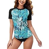 BesserBay Women's Rash Guard UPF 50+ Short Sleeve Swim Shirt Quick Dry Tops S-XXL
