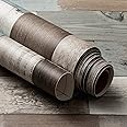Wood Panel Peel and Stick Wallpaper (24" x 78.7", Gray Brown) Waterproof and Easy to Clean Self-Adhesive Film for Any Surfaces and Furnitures