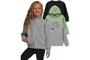 PURE CHAMP Girls Sweatshirt 3 Pack Hoodies for Teen Girls Crewneck Sweatshirt Quarter Zip hoodies Fleece Sizes 4–16 Clothing