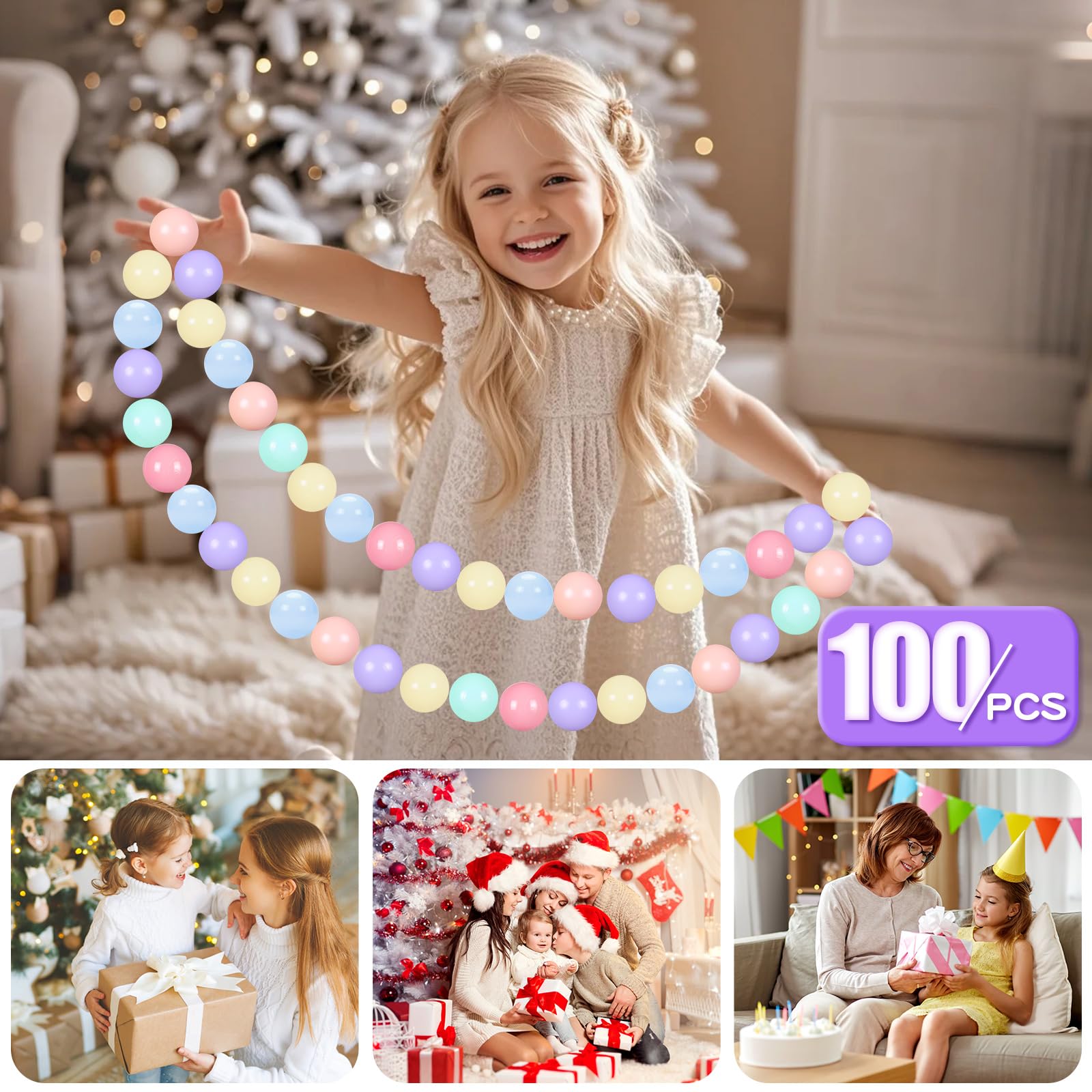 GOGOSO Ball Pits Balls for Toddlers Pack of 50 100 200 Plastics Shape Ball Non-Phthalate Non-BPA Non-Toxic 2.2-Inch Crush Proof Play Balls