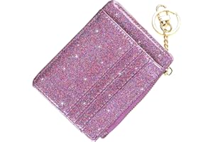 woogwin Womens Slim RFID Credit Card Holder Mini Front Pocket Wallet Coin Purse Keychain