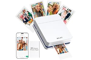 Nelko Photo Printer, PP01 Color Portable Mini Photo Printer, Instant Smartphone Inkjet Sticker Printer, Sticky-Back Photos, f