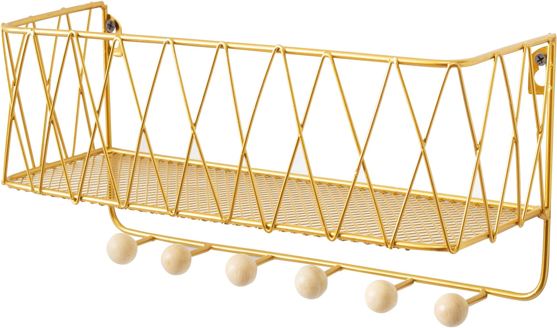AooQie key and mail holder Wall Shelf Storage Basket Coat Hooks