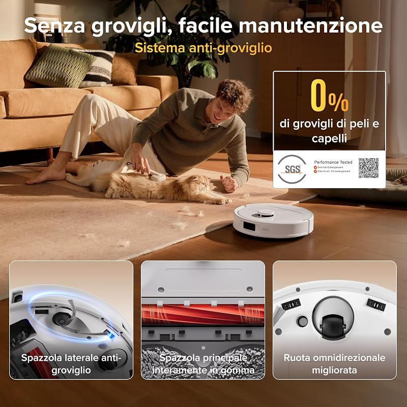 Qrevo S Pro Robot Aspirapolvere Lavapavimenti, Lavaggio Panno 75°C