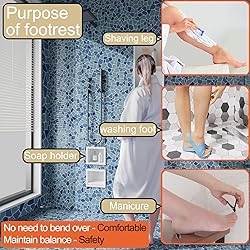 IKITRAEE Recessed Wall Soap Holder，Foot Rest for