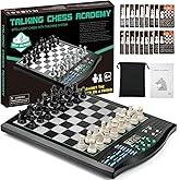 Talking Chess Academy Electronic Chess Set, Magnetic Computer Chess Game with Interactive Teaching System for Beginners, Advanced AI for Improving Players, Perfect for Kids & Adults, Simple and Noble
