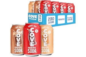 Cove Probiotic Soda, Zero Sugar Better-For-You Alternative - Refreshing, Delicious Probiotic Drink, No Artificial Colors & Ca