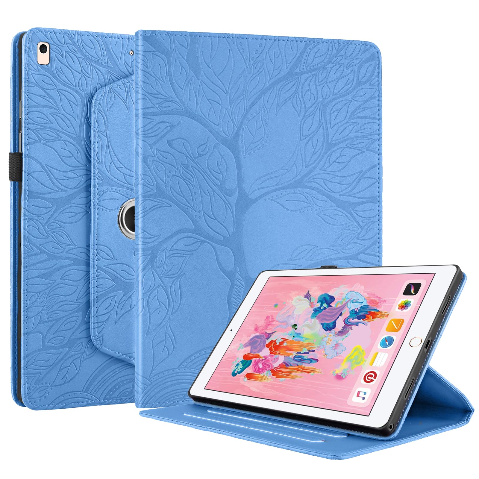 Succtopy Case for iPad 9/8/7 (10.2 inch, 2021/2020/2019 Model, 9th/8th/7th Generation) PU Leather 360° Rotating Multi-Angle Leather Case with Stand Function and Pencil Holder Protective Case iPad 10.2 — image 1