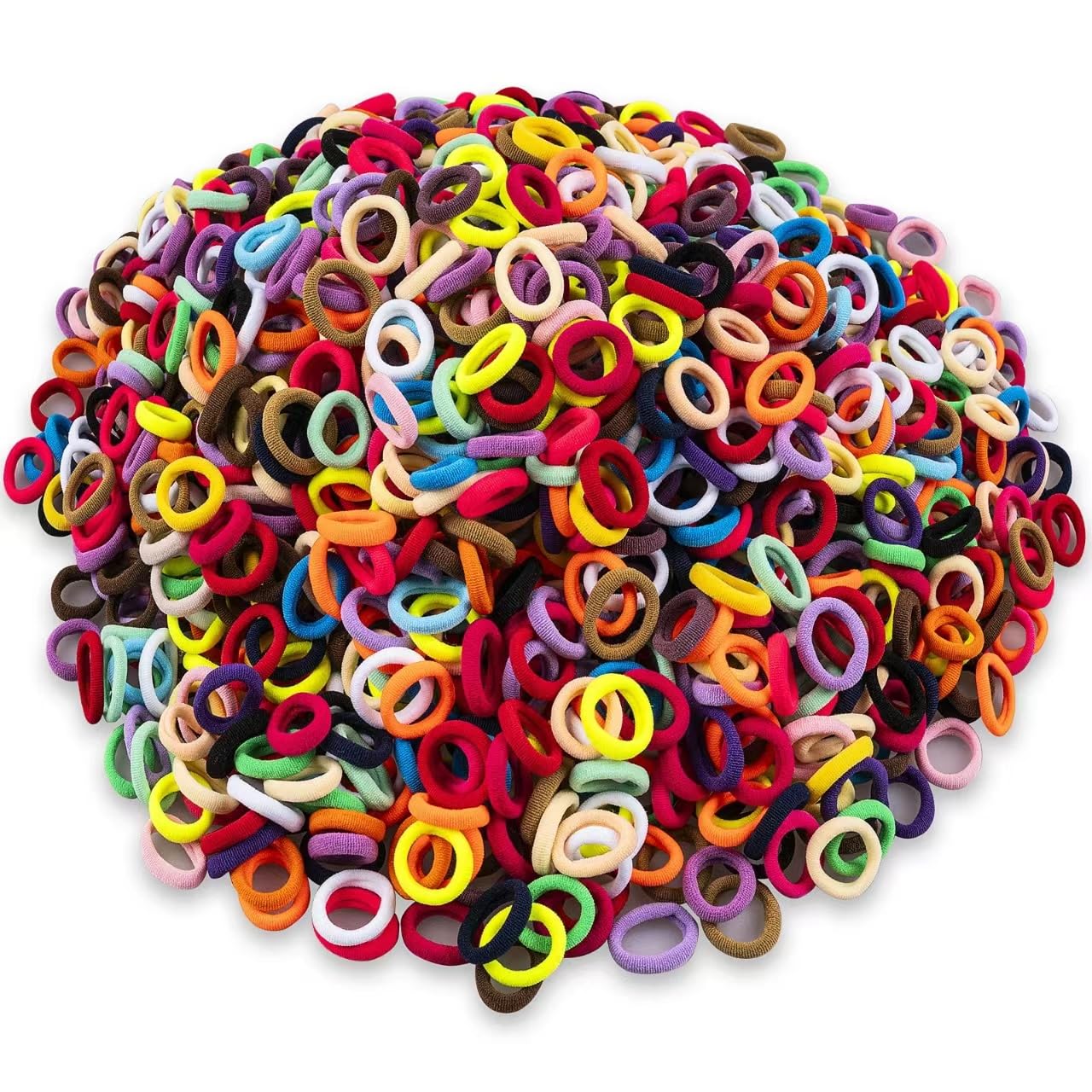 Photo 1 of 400 PCS Baby Hair Ties – No Damage Elastic Ponytail Holders, Soft Seamless Multicolor Hair Bands for Toddlers and Girls, Baby Hair Accessories (30 Colors)