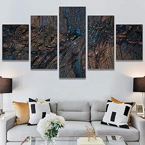 SIGNWIN 5 Panel Canvas Wall Art Rock Formations...
