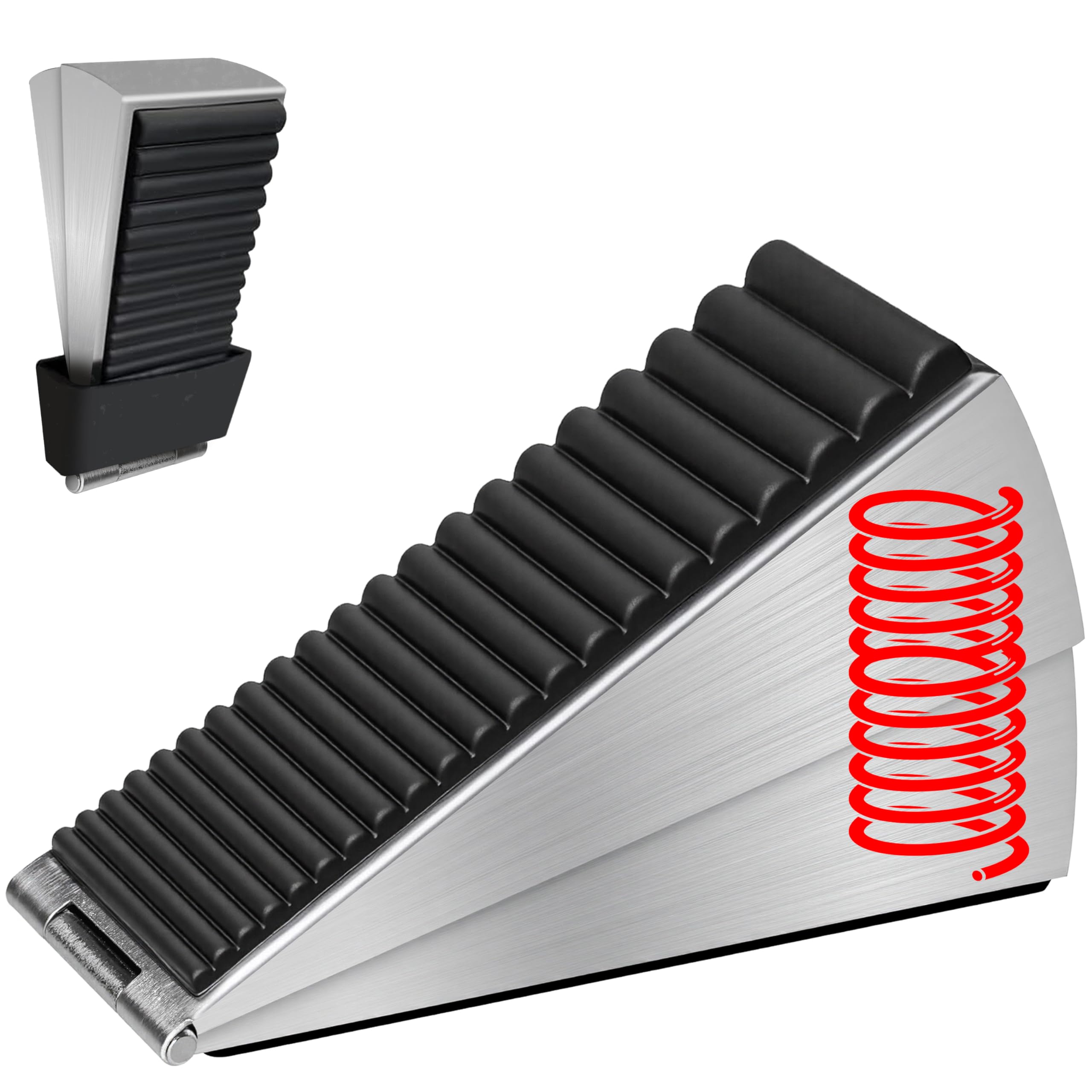 Photo 1 of Strongest Heavy Duty Door Stopper, Wedge Spring Large Door Stoppers, Adjustable Tall Door Stoppers for Bottom of Doors 3 Inches High Metal Doorstop Suits Any Heavy Door