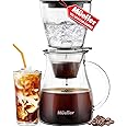 Mueller QuickBrew Smooth Cold Brew Coffee and Tea Maker 47 oz, Dripper Iced Coffee Brewer Maker with Adjustable Water Flow, Stainless Steel Filter, Borosilicate Glass Carafe