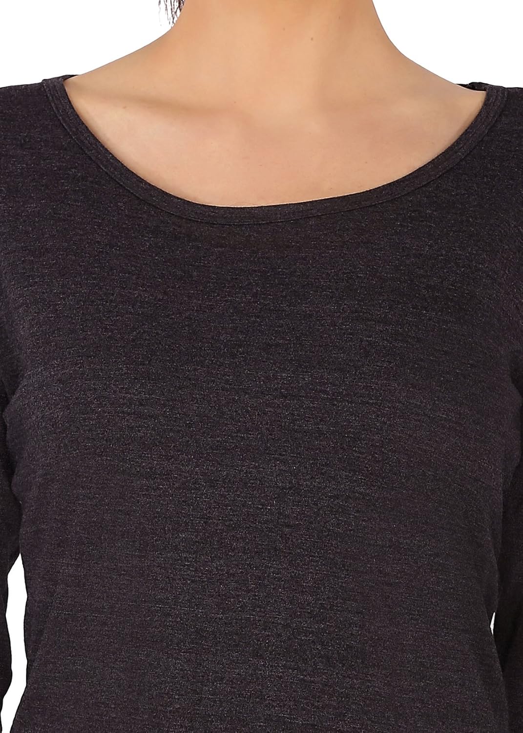 covet womens cotton boat neck 3/4 sleeveantra melange t-shirt