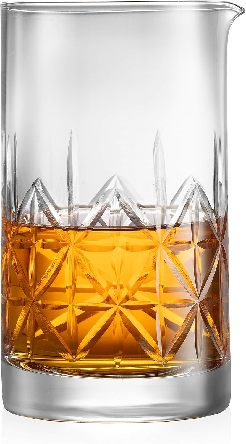 Crystal Cocktail Mixing Glass bartender Beaker // 24oz Cocktail Stirring Glass with