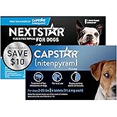 CAPSTAR Flea Treatment for Dogs 2-25 lbs (6 Doses) + NEXTSTAR Flea and Tick Prevention for Small Dogs 5-22 lbs (1 Dose) Bundle