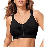 CYDREAM Zip Front Bra for Women Wireless Full Coverage Comfort Everyday Post Surgery Compression Bras Adjustable Straps