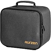 Aurzen Projector Carrying Case, Portable Projector Bag with Accessories Storage Pockets, Storage Travel Case, Compatible with