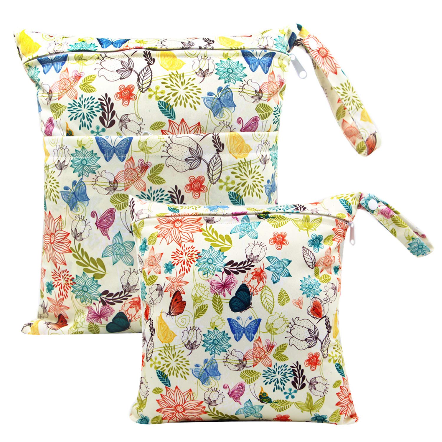 FenFang Wet Bag, Wet Dry Bags for Cloth Diapers Nappy Daycare Organiser Storage Bags, Waterproof Washable Reusable Zipper Bag (Yellow)