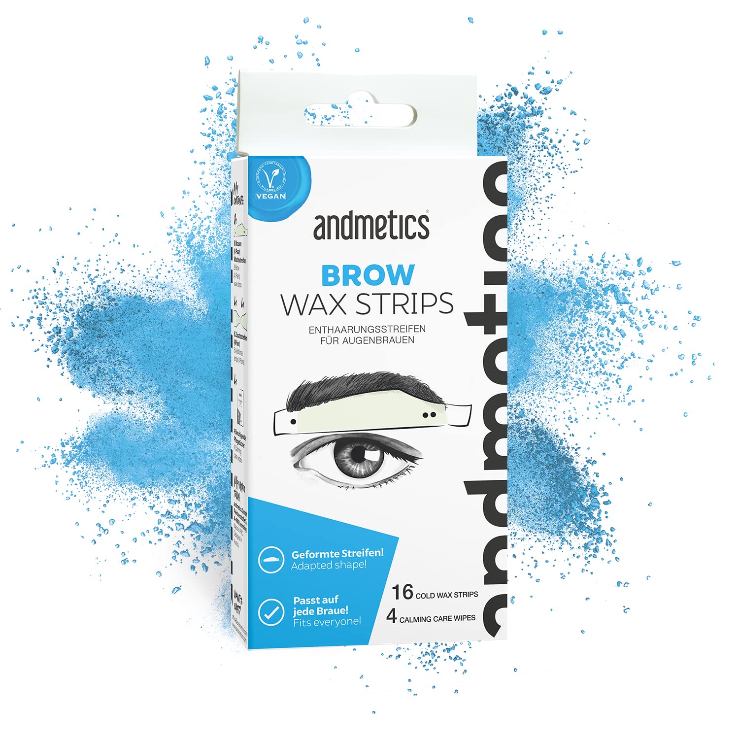 Andmetics Brow Wax Strips for Men โ Patented Eyebrow Eyebrow Cold Wax, Pack of 12)