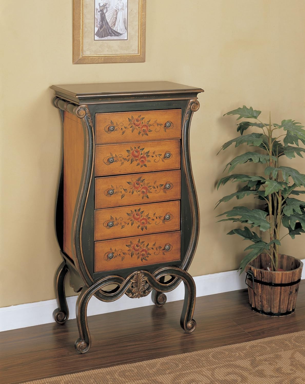 Lanabelle Elegant Hand Painted Jewelry Armoire Jewelry