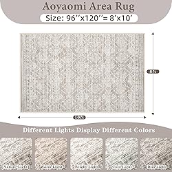 Area Rug Living Room Rugs 8x10 - Large Soft Boho