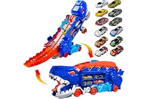 ABVSAB Toddler Truck Toys for 3-8 Years Old Boys，Dinosaur Cars Transport Truck Carrier，Toddler Car Toy Set Gifts for Boys and Girls