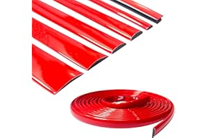 SHINE & BRIGHT AUTO Solid Red Car Motor Bike Self-Adhesive Exterior and Interior Molding Trim Universal Dashboard Bumper Window Door Body Side Decorative Strip Scratch-Proof (Width: 1/4 inch (6mm), 8Ft)