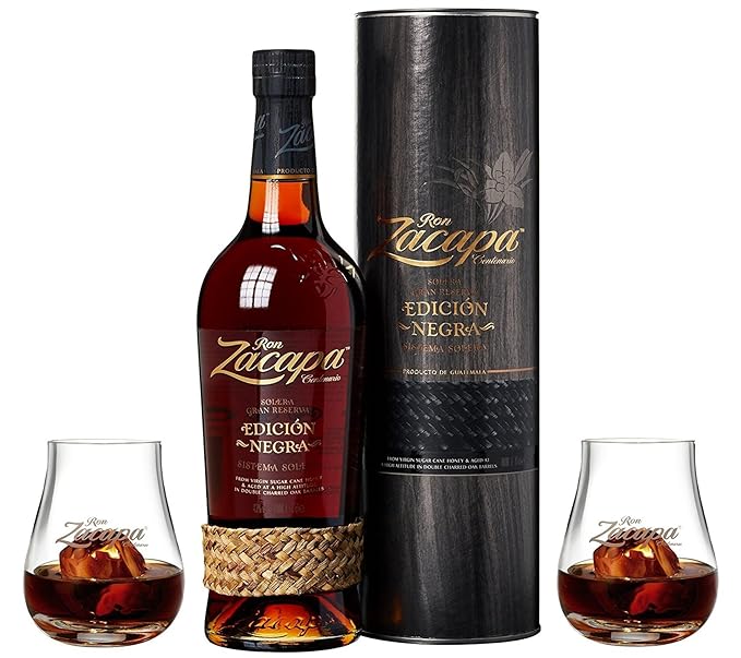 Ron Zacapa Centenario Edición Negra Rum, inkl. 2x Zacapa Glas (1 x 0.7 l)