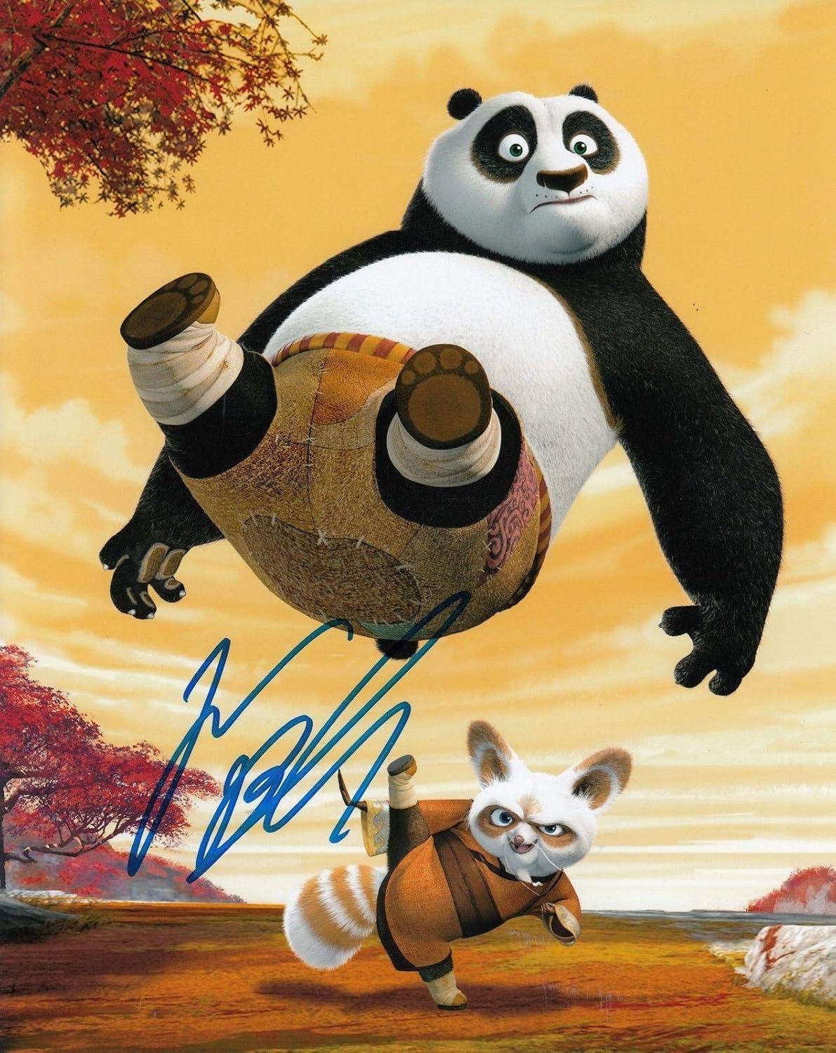 New Art Print of Autographed Photo 8 X 10  Jack Black In Kung Fu Panda