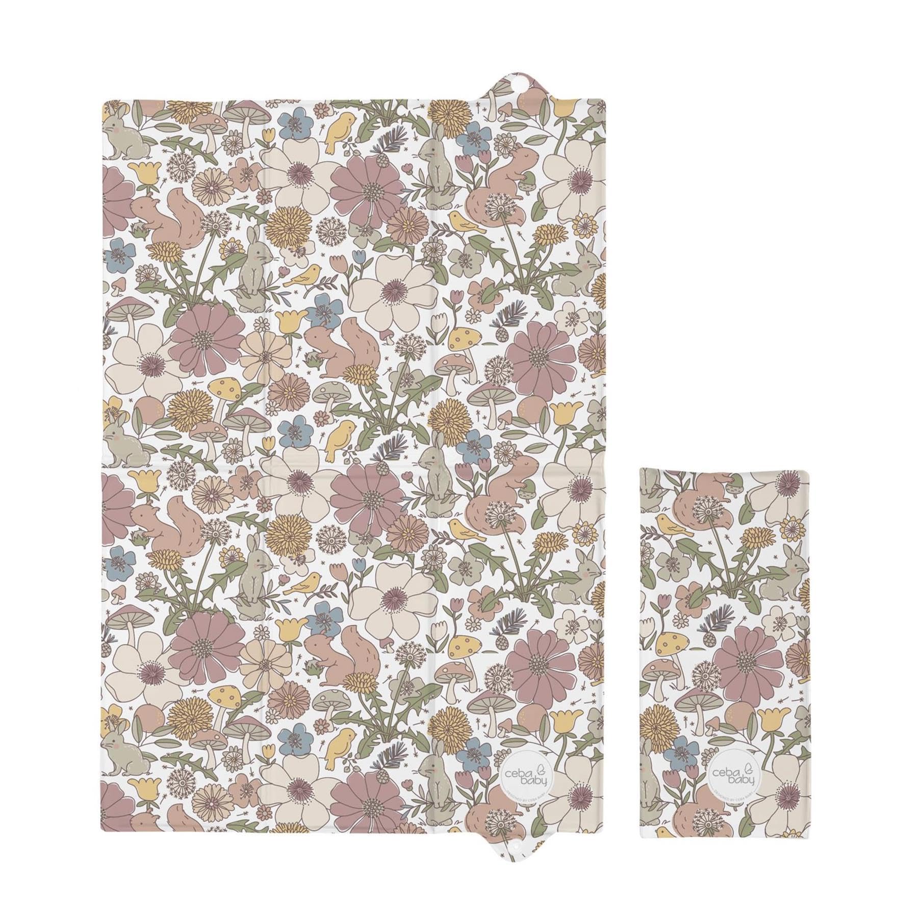 Portable Foldable Baby Travel Changing Mat | Soft, Waterproof, Compact Diaper/Nappy Changer | 40x60 cm (Garden)