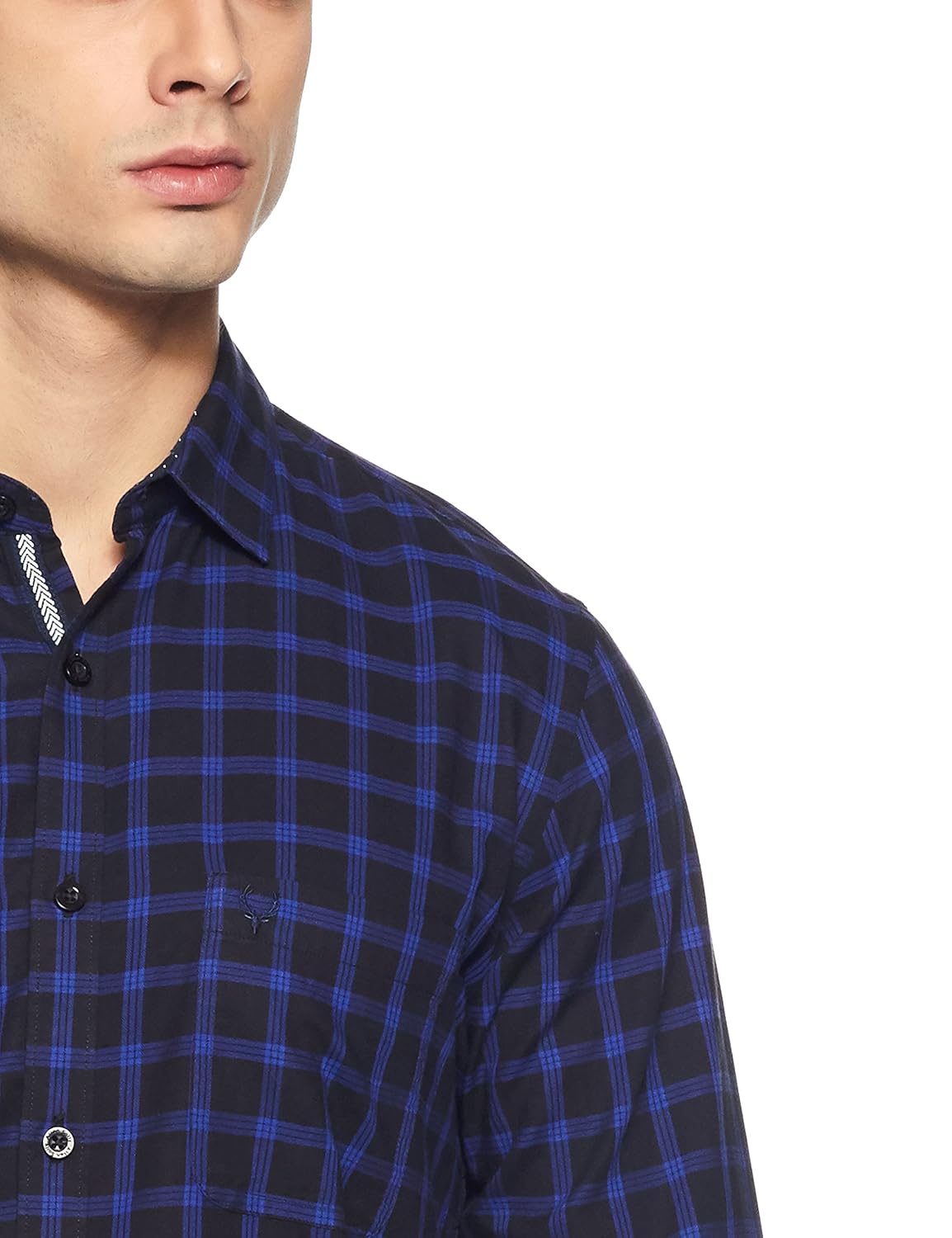 allen solly men's checkered regular fit cotton casual shirt