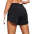 CRZ YOGA High Waisted Running Shorts for Women - 4'' Liner for Gym Athletic Workout with Zipper Pocket Breathable