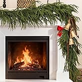 9 FT Real Touch Norfolk Pine Garland, Artificial Christmas Greenery Garlands, Green Realistic Garland Faux Norfolk Pine Garlands for Mantle Table Fireplace Stairs Railing Indoor Outdoor Xmas Decor