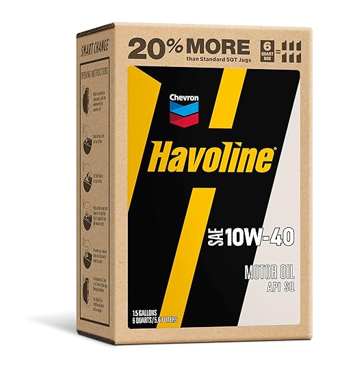 Havoline Motor Oil 10w40 Smart Change Engine Oil, 10W-40, 6 Quarts, Pack of 1
