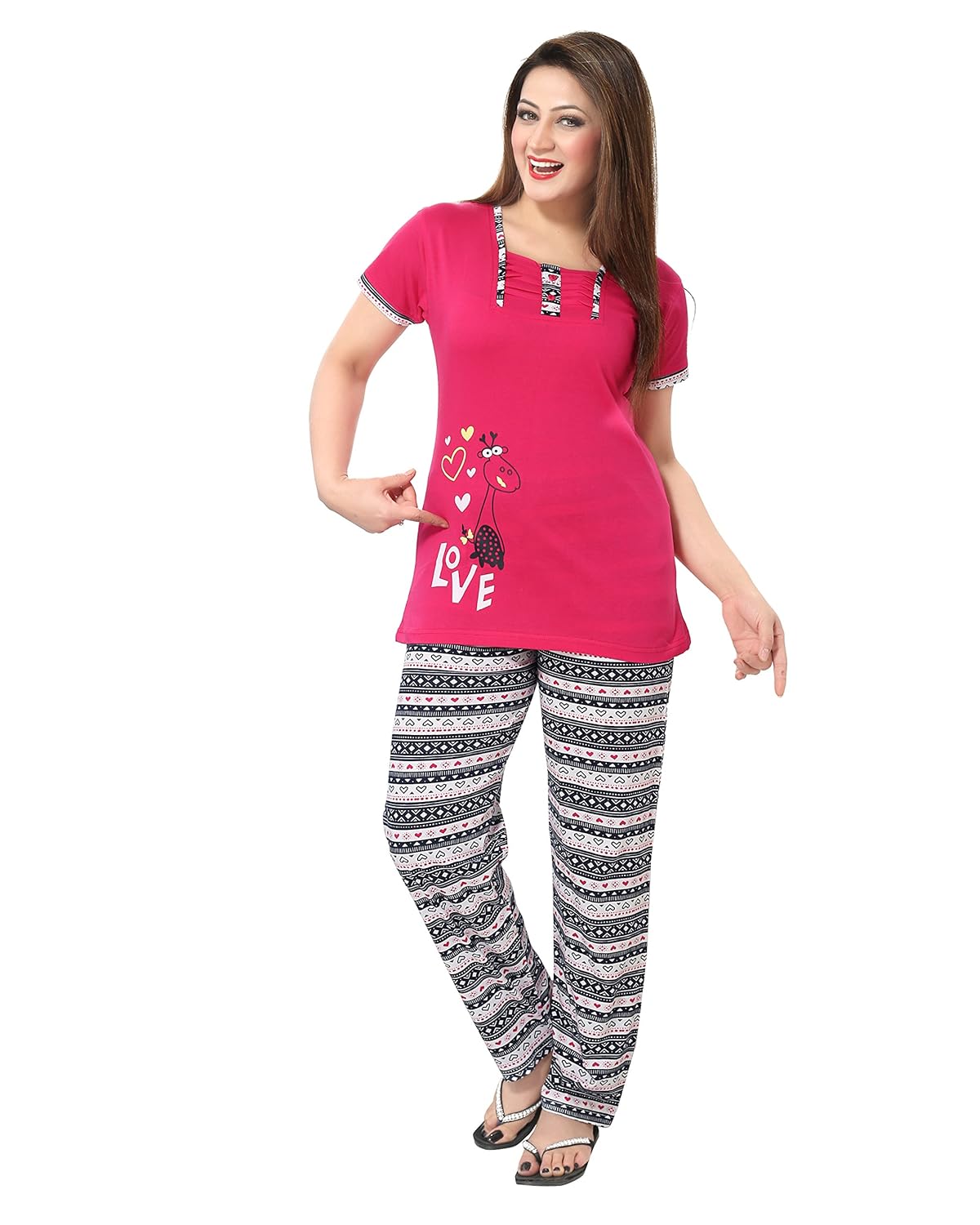 av2 women's cotton night suit set