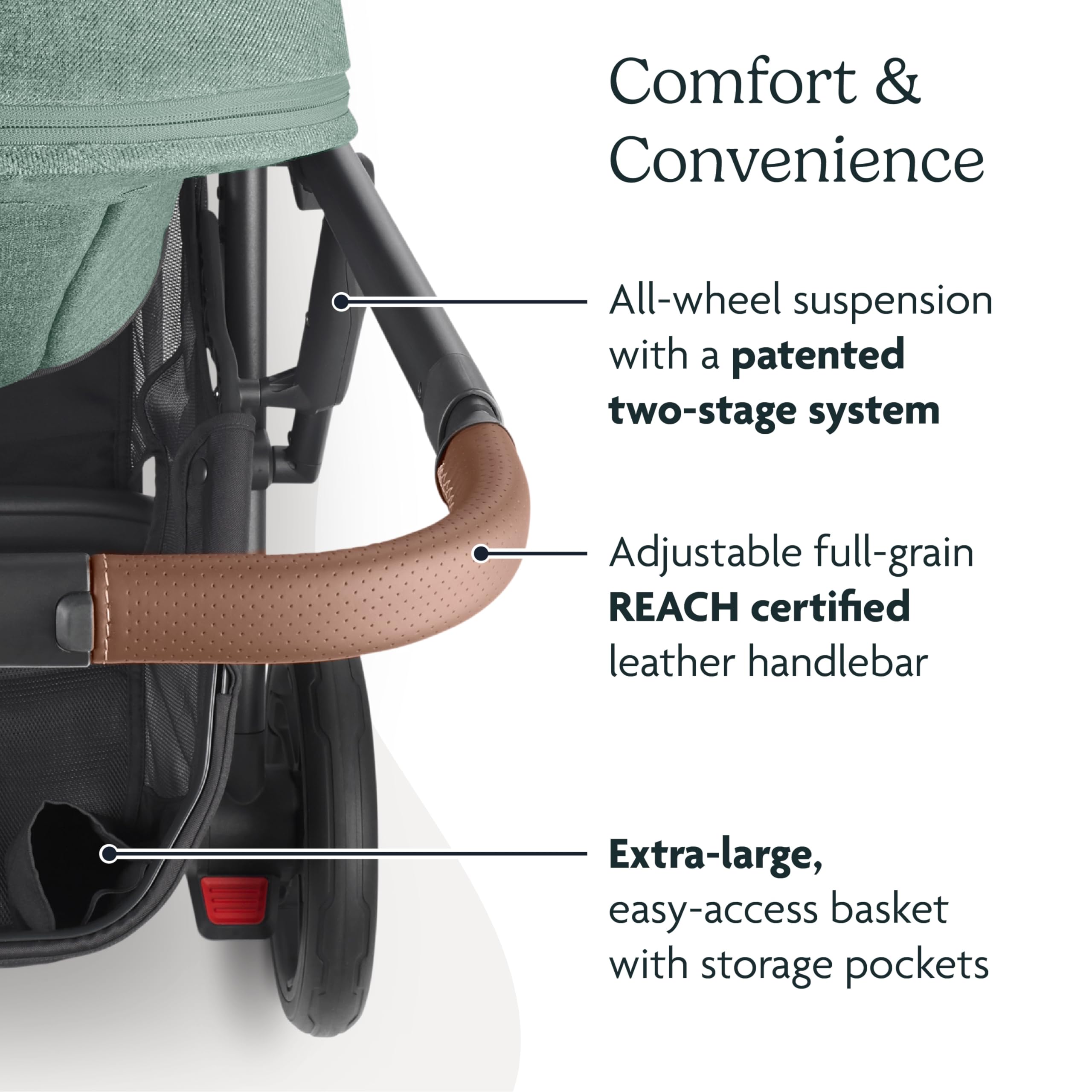 UPPAbaby Cruz V2 Stroller/Full-Featured Stroller with Travel System Capabilities/Toddler Seat, Bumper Bar, Bug Shield, Rain Shield Included/Jake (Charcoal/Carbon Frame/Black Leather)