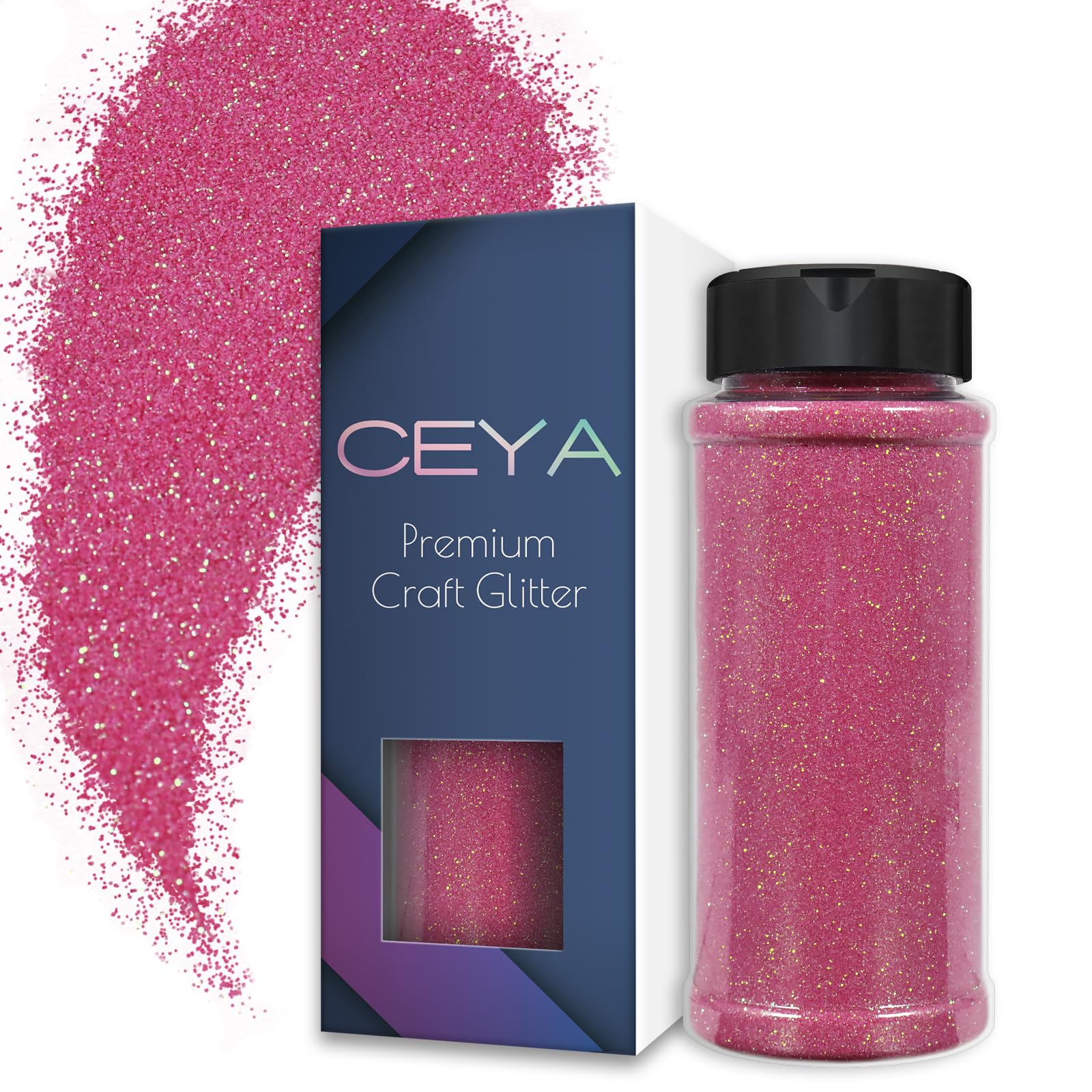 Ceya 3.5oz/ 100g Ultra Fine Glitter Powder Cameo Pink Iridescent Glitter 1/128” 0.008” 0.2mm for Slime Epoxy Resin Craft Tumbler Jewelry Nail Art Festival Makeup Scrapbook Painting Wedding Cards