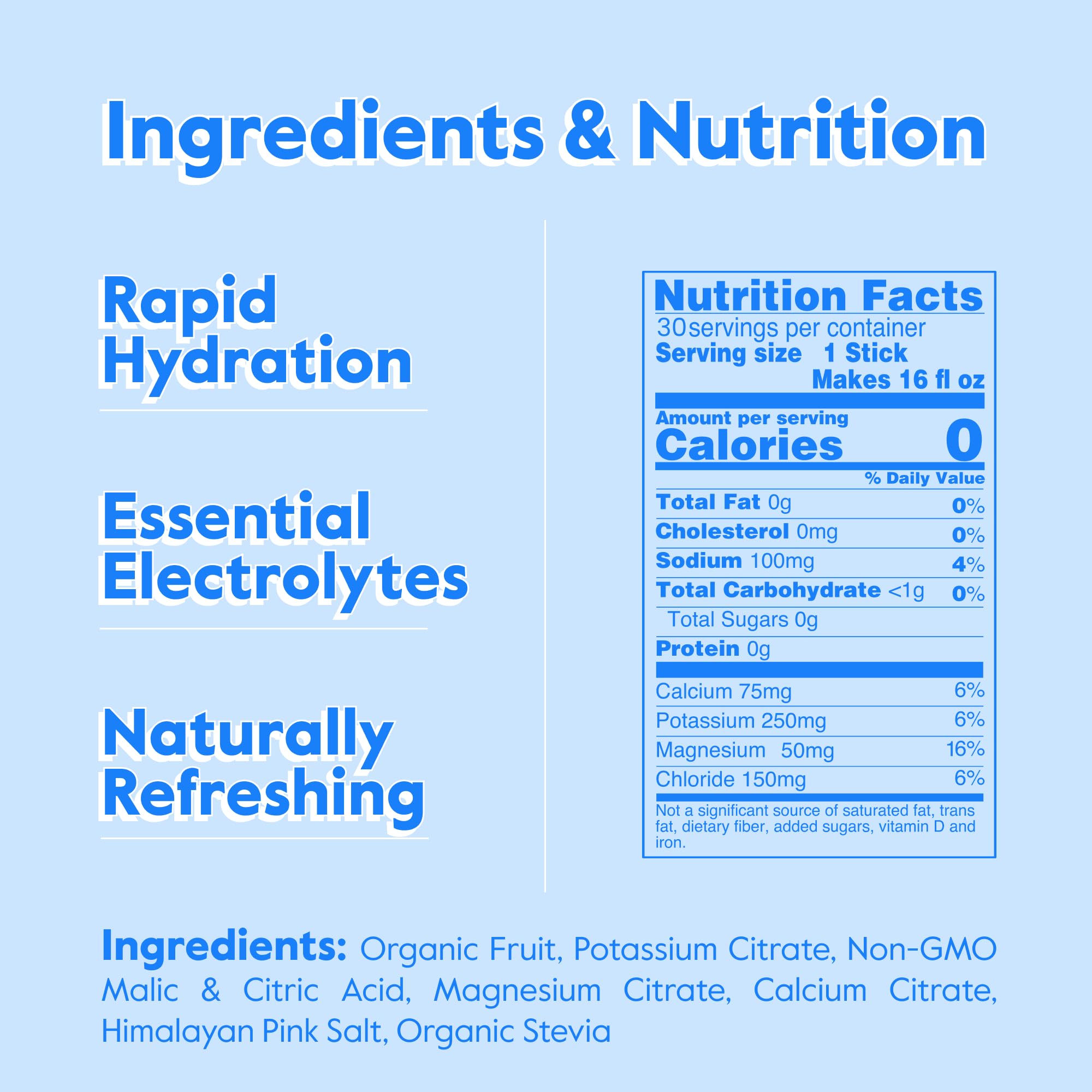 Nectar Hydration Packets - Electrolytes Powder Packets - Sugar Free & 0 Calorie - Organic Fruit Liquid Daily IV Hydrate Sticks for Dehydration Relief & Rehydration (Tropical 30 Pack)