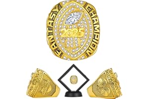 HuangouSA 2025 Fantasy Football Championship Ring League Champion Trophy Rings Premium Award for Winner