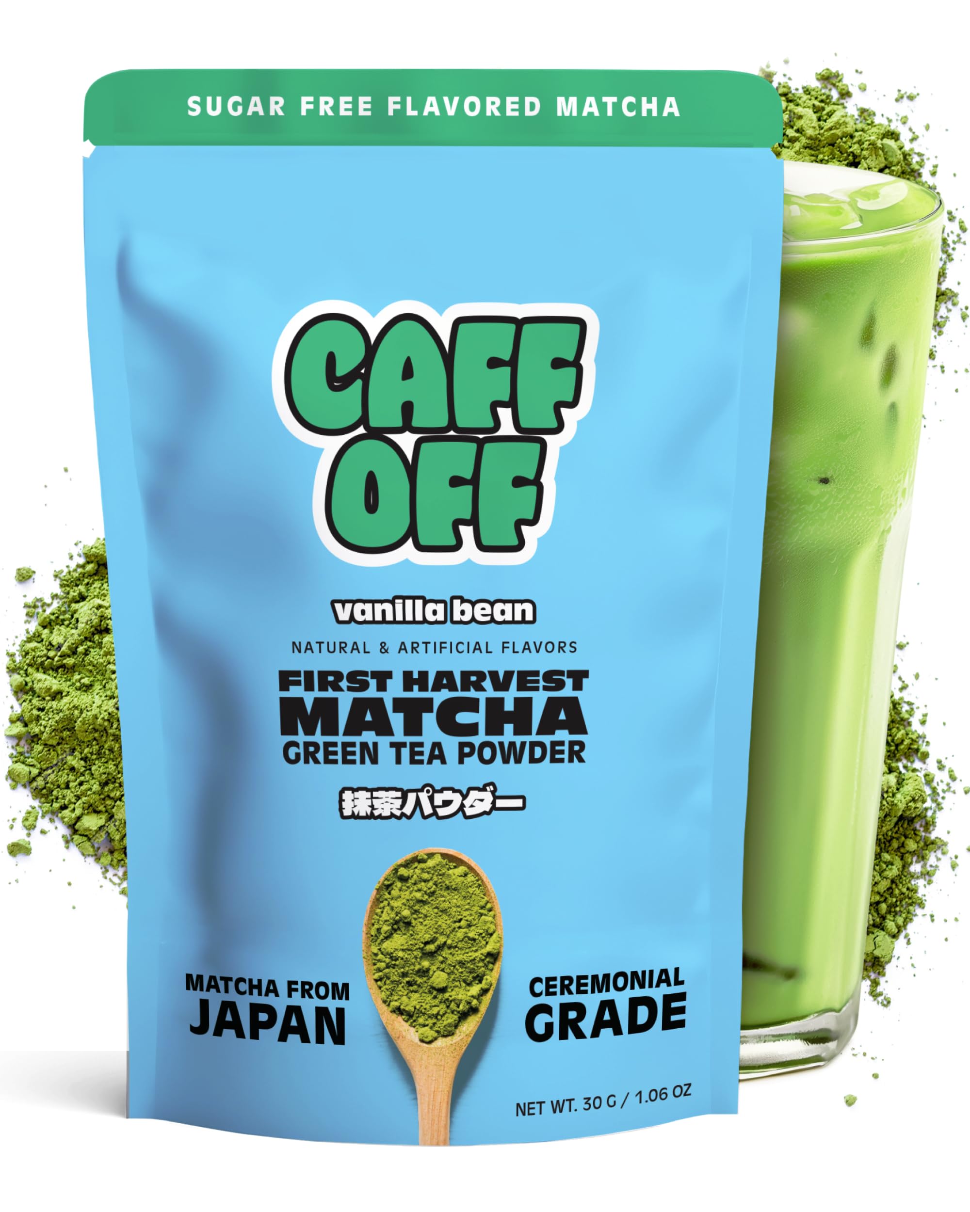 Caff Off Vanilla Matcha Green Tea Powder From Japan
