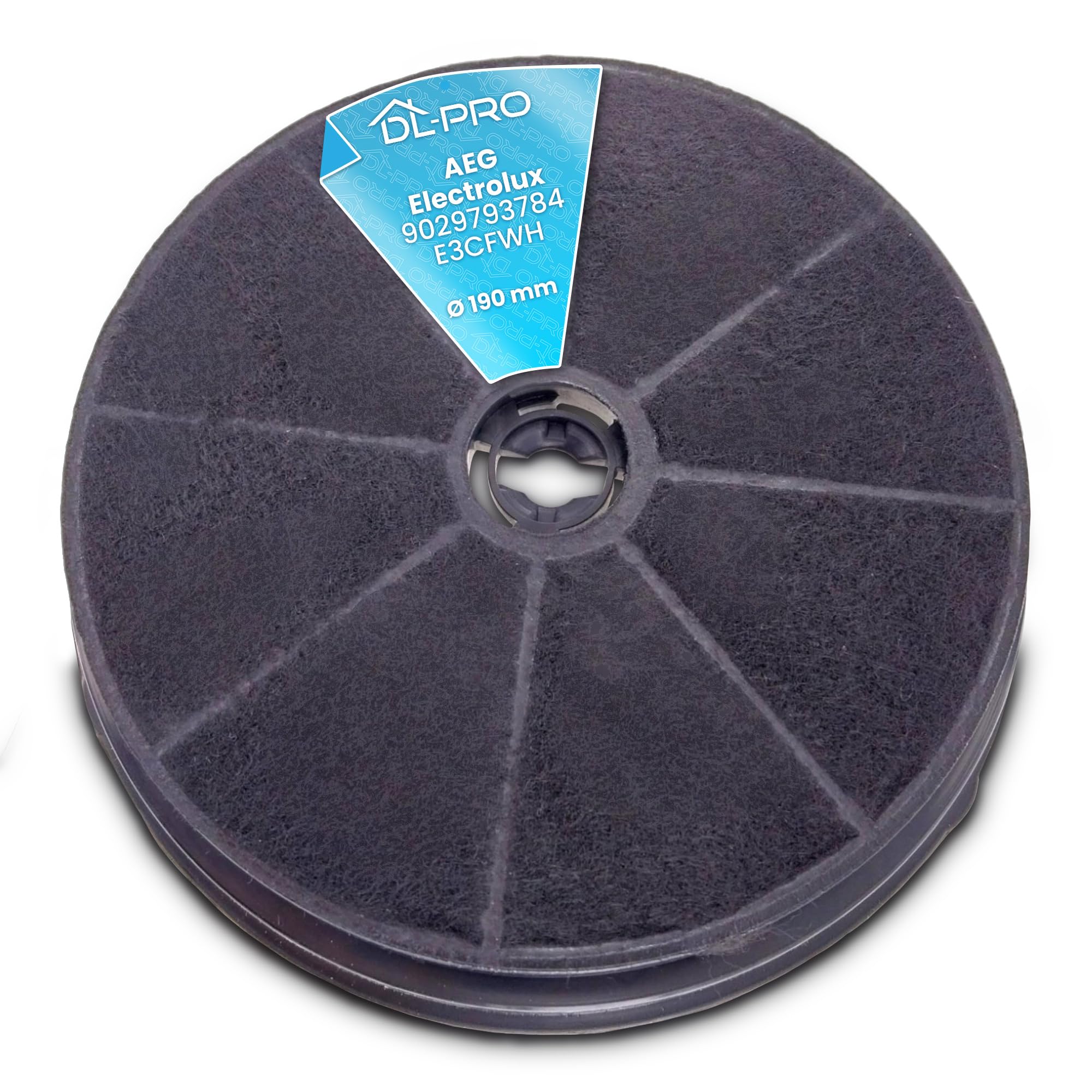 DL-pro Premium Activated Carbon Filter Cooker Hood - AEG Electrolux Compatible - Round Carbon Filter for Cooker Hoods - 190mm Diameter
