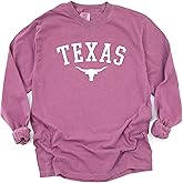 Texas T-Shirt for Men, Women, Unisex - State Pride Graphic Tee - Vintage Long Sleeve Crew Neck Top - 100% Cotton