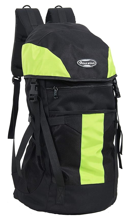 POLE STAR TREK 44 Lt Black & Green Rucksack I Hiking backpack