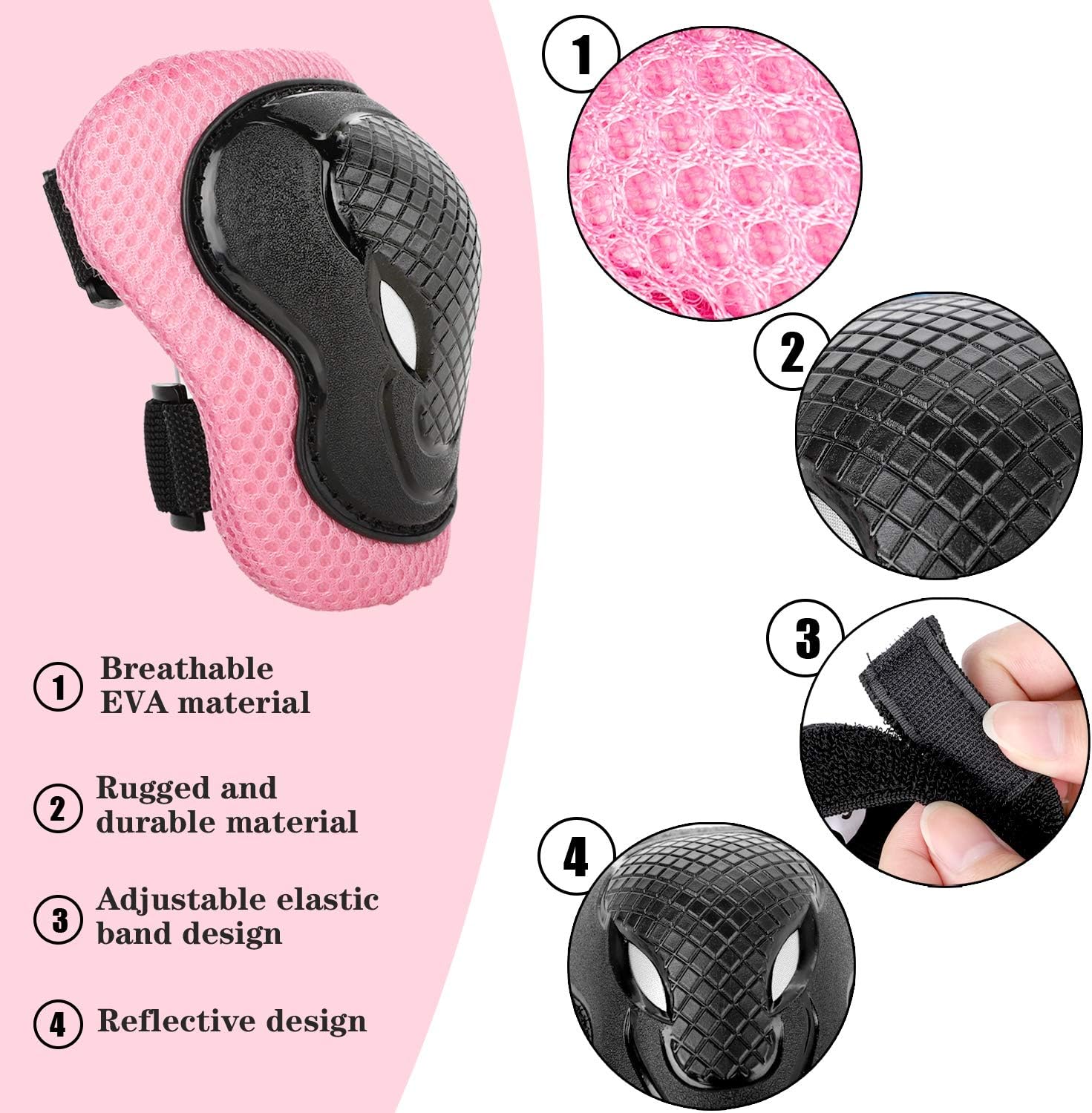 ValueTalks Protective Gear Sets for Youth/Kids Adjustable Safety Knee Pads and Elbow Pads Wrist Guards for 5~15yrs Girls Boys Teens Cycling Skating Roller Skateboard Bike Scooter Outdoor Sports : Sports & Outdoors