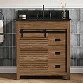 DELUXE LIVING 30 Inch Bathroom Vanity with Sink, Farmhouse Bathroom Sink Cabinet with Adjustable Feets, Single Sink Bathroom 