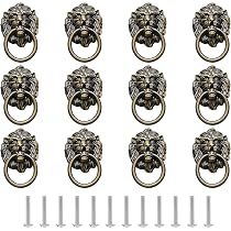 Puxadores Gaveta Cabeça Leão - 12 Peças Bronze Murtenze